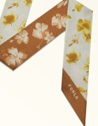 Furla Копринен флорален шал Кафяв/Жълт/Бежов