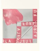 Furla Копринен флорален шал Lea - Мръснобял/Розово