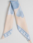 Furla Копринен флорален шал Lea Пастелносин/Праскова