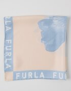 Furla Копринен флорален шал Lea Пастелносин/Праскова