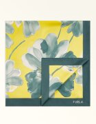 Furla Копринен флорален шал Tortona Зелен/Жълт