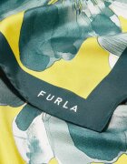 Furla Копринен флорален шал Tortona Зелен/Жълт
