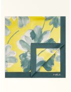 Furla Копринен флорален шал Tortona - Зелен/Жълт
