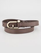 Furla Кожен колан Nuvola с лого на токата Тъмнокафяв