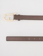 Furla Кожен колан Nuvola с лого на токата Тъмнокафяв