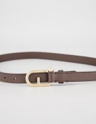 Furla Кожен колан Nuvola с лого на токата Тъмнокафяв