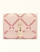Furla Кожен портфейл с Iride двойно прегъване и шарка Фуксия/Пастелнорозов