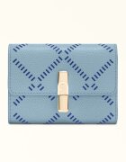 Furla Кожен портфейл с Iride двойно прегъване и шарка Пастелносин/Индигово синьо