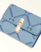 Furla Кожен портфейл с Iride двойно прегъване и шарка Пастелносин/Индигово синьо