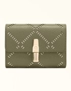 Furla Кожен портфейл с Iride двойно прегъване и шарка Зелени аспержи