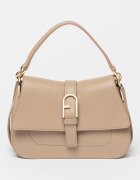 Furla Кожена чанта Flow с отделяща се презрамка Сиво-кафяв
