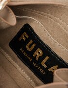 Furla Кожена чанта Flow с отделяща се презрамка Сиво-кафяв