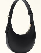 Furla Кожена чанта-полумесец за рамо Delizia Черен