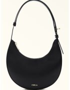 Furla Кожена чанта-полумесец за рамо Delizia - Черен