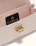 Furla Кожена чанта през рамо 1927 с капаче и презрамка с верижка Светлорозов