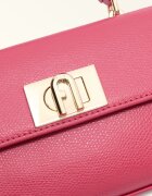 Furla Кожена чанта през рамо 1927 с капаче и презрамка с верижка Яркорозово