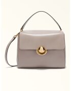 Furla Кожена чанта през рамо Domus с регулируема презрамка - Прашен люляк