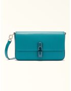 Furla Кожена чанта през рамо Iride с капаче - Тюркоаз/Петролно синьо