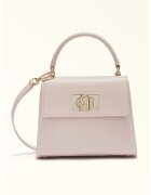 Furla Кожена чанта през рамо с джоб на гърба - Бледа лила