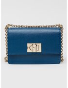 Furla Кожена чанта през рамо с презрамка-верижка с протектор за рамото - Ултрамарин синьо