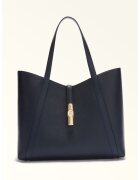 Furla Кожена чанта Tote Goccia - Ултрамарин синьо