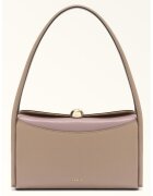 Furla Кожена чанта за рамо Boxy Nicole - Светлокафяв/Бледа лила