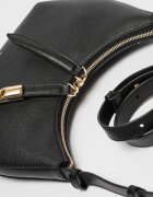 Furla Кожена чанта за рамо Goccia Черен