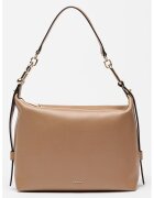Furla Кожена чанта за рамо с отделяща се презрамка - Сиво-кафяв