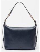 Furla Кожена чанта за рамо с отделяща се презрамка - Тъмносин