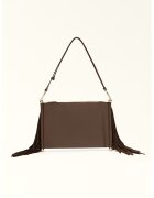 Furla Кожена чанта за рамо с ресни