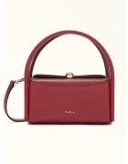 Furla Кожена ръчна чанта с отделяща се презрамка - Тъмночервен