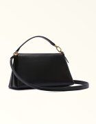 Furla Кожена ръчна чанта Sfera Soft с допълнителна презрамка Черен