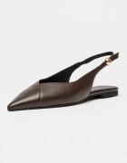 Furla Кожени пантофки Sfera с остър връх Тъмнокафяв