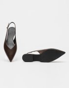 Furla Кожени пантофки Sfera с остър връх Тъмнокафяв
