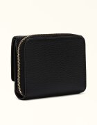 Furla Кожено портмоне с лого Черен