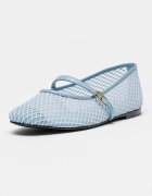 Furla Мрежести пантофки Etoile тип Mary Jane с кожа Светлосин