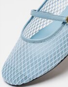 Furla Мрежести пантофки Etoile тип Mary Jane с кожа Светлосин