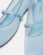 Furla Мрежести пантофки Etoile тип Mary Jane с кожа Светлосин