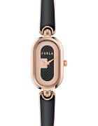 Furla Овален часовник от неръждаема стомана Rose Gold/Черен