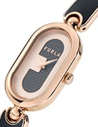 Furla Овален часовник от неръждаема стомана Rose Gold/Черен