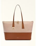 Furla Шопинг чанта Olivia с кожа - Коняк кафяв/Бежов