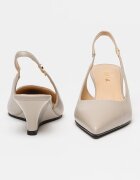 Furla Скосени кожени обувки Luce Сиво-бежов