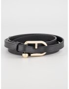 Furla Тънък кожен колан Nuvola с клипс с лого