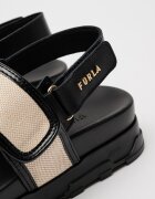Furla Текстилни сандали с велкро Черен/Светло бежово