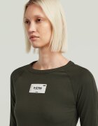 G-STAR Памучна блуза с дълги ръкави Папратово зелено