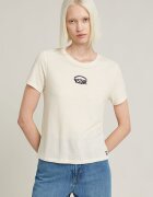 G-STAR Памучна тениска с лого Крем