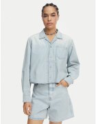 G STAR RAW Дамска дънкова риза - G-Star Raw - синя - памук - свободна кройка - дълъг ръкав