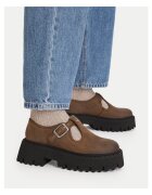 G STAR RAW дамски обувки от набук с платформа flatform и катарама - кафяви