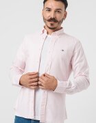 Gant Вталена памучна риза Бледо розово