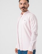 Gant Вталена памучна риза Бледо розово